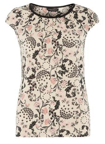 Dorothy Perkins Nude Ditsy Satin T Shirt