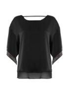 Dorothy Perkins *roman Originals Black Sequin Cuff Top
