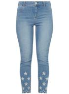 Dorothy Perkins Petite Mid Wash Broderie Jeans