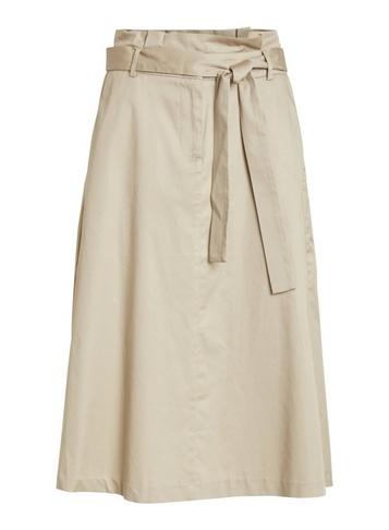 *vila Beige Paperbag Midi Skirt