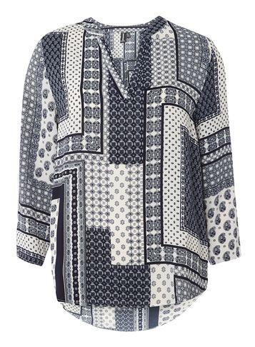 Dorothy Perkins *izabel London Multi Navy Monochrome Top