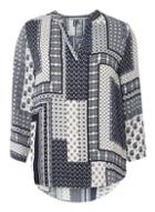 Dorothy Perkins *izabel London Multi Navy Monochrome Top