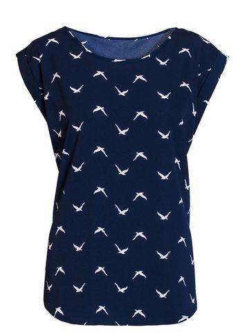 Dorothy Perkins *quiz Navy Bird Print Crepe Top