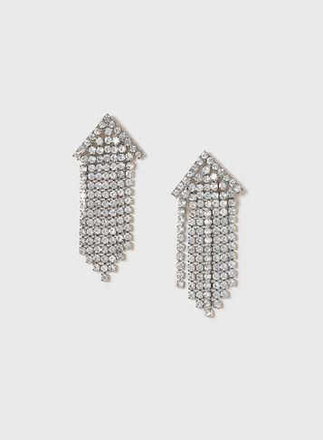 Dorothy Perkins Silver Rhinestone Drop Earrings
