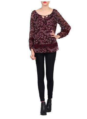 Dorothy Perkins *jolie Moi Burgundy Lace Blouse