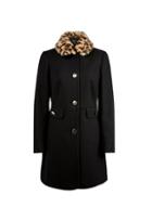 Dorothy Perkins Black Faux Fur Collar Dolly Coat