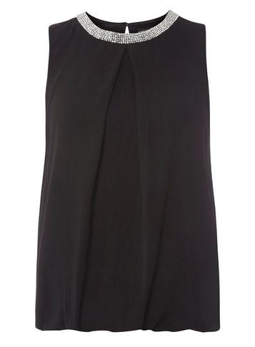 Dorothy Perkins Black Embellished Sleeveless Top