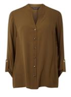 Dorothy Perkins Khaki Collarless Shirt