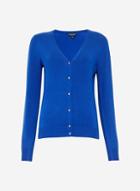 Dorothy Perkins Blue V-neck Gold Button Cardigan