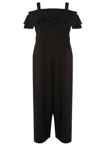 Dorothy Perkins Dp Curve Black Crepe Bardot Jumpsuit