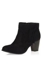 Dorothy Perkins *black Wide Fit Western Tassled Ankle Boots