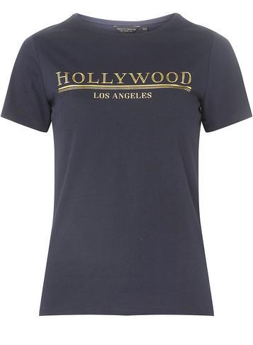 Dorothy Perkins Navy Hollywood Motif T-shirt