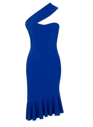 Dorothy Perkins *girls On Film Cobalt One Shoulder Bodycon Dress