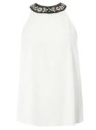 Dorothy Perkins Ivory And Black Embellished Cutaway Top