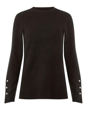 Dorothy Perkins Black Faux Pearl Cuff Jumper
