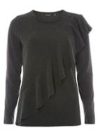 Dorothy Perkins Charcoal Frill Front Top