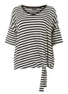 Dorothy Perkins *dp Curve Black Striped Knot Front Top