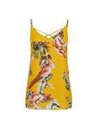 Dorothy Perkins Yellow Parrot Print Camisole Top