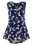 Dorothy Perkins *quiz Navy And Cream Butterfly Top