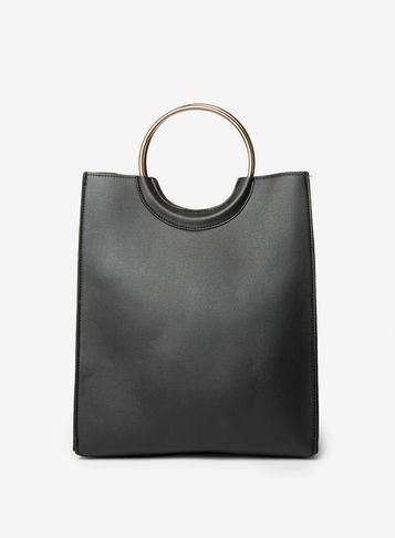 Dorothy Perkins *pieces Black 'gemma' Ring Shopper Bag