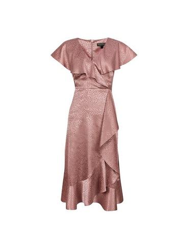 *billie & Blossom Dusky Pink Ruffle Hem Dress