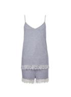 Dorothy Perkins *tall Grey Lace Short Pyjama Set