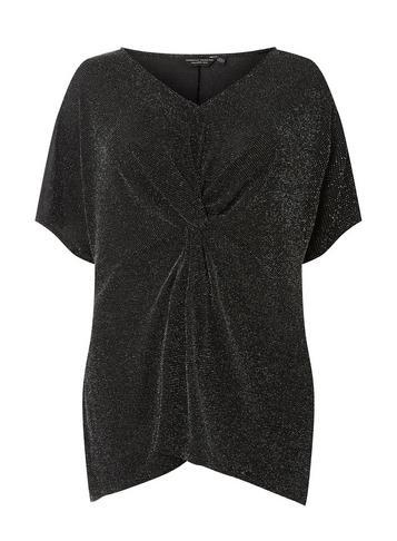 Dorothy Perkins *dp Curve Silver Lurex Front Top