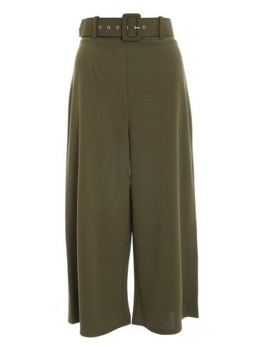 *quiz Khaki Belted Culotte Trousers