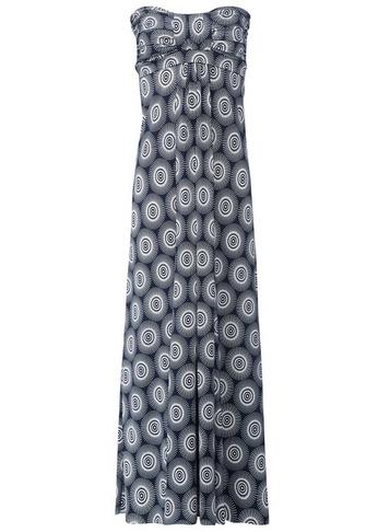 *izabel London Navy Geometric Print Bandeau Maxi Dress