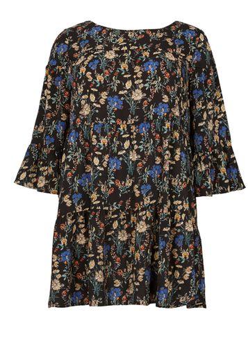Dorothy Perkins *blue Vanilla Curve Blue Floral Skater Dress