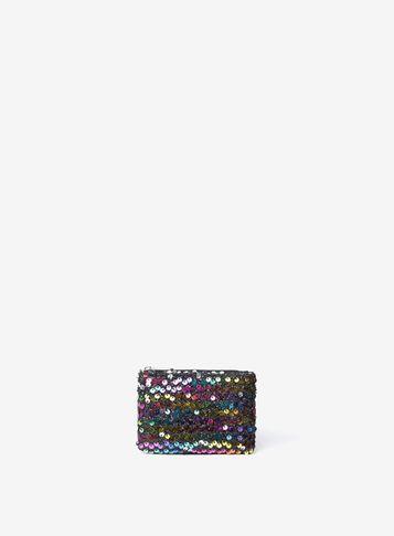 Dorothy Perkins Black Sequin Embellished Zip Top Purse