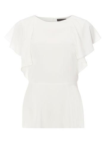 Dorothy Perkins Ivory Ruffle Peplum Top