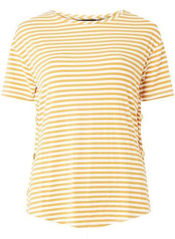 Dorothy Perkins Orange Striped Side Button T-shirt