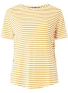 Dorothy Perkins Orange Striped Side Button T-shirt