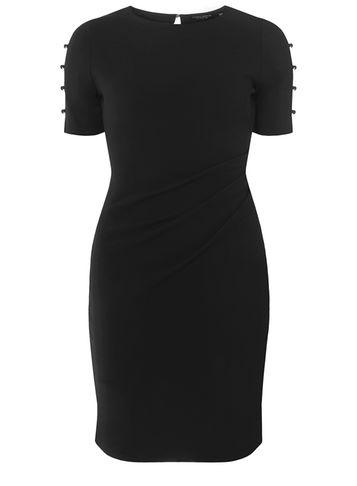 Dorothy Perkins Black Stud Shoulder Bodycon Dress
