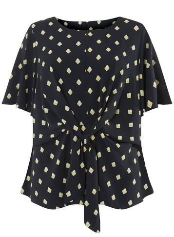 Dorothy Perkins *dp Curve Multi Colour Geometric Print Manipulated Top