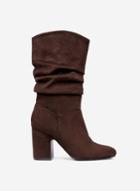 Dorothy Perkins Chocolate 'kind' Rouched Mid Calf Boots