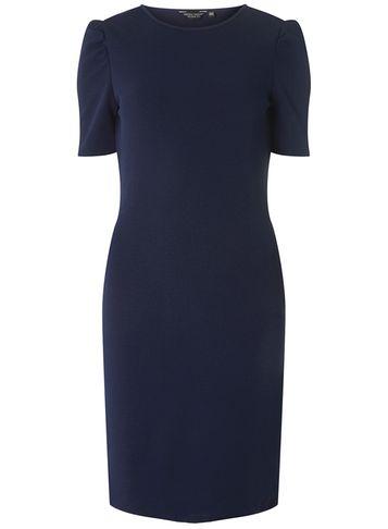 Dorothy Perkins Navy Tuck Sleeve Bodycon Dress