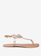 Dorothy Perkins Wide Fit Gold Leather 'farah' Sandals