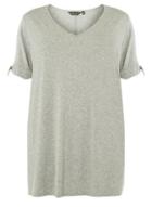Dorothy Perkins Dp Curve Grey Bow Sleeve T-shirt