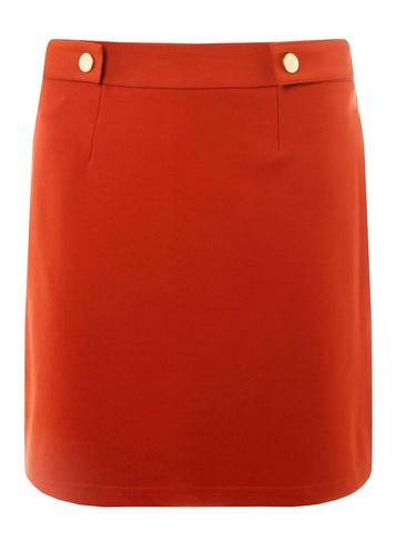 Dorothy Perkins Rust Popper Mini Skirt