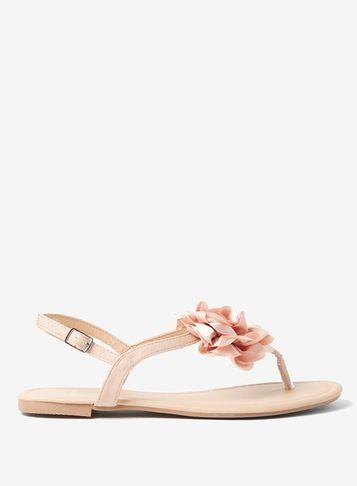 Dorothy Perkins Widefit Nude 'fleur' Sandals