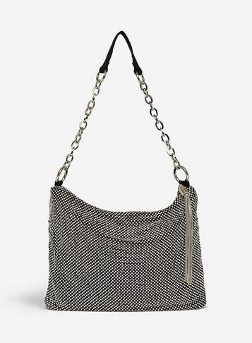Dorothy Perkins Silver Diamante Shoulder Bag