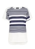 Dorothy Perkins *quiz Navy And White Striped Short Sleeve Top