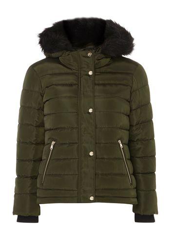 Dorothy Perkins Petite Khaki Short Puffer Jacket