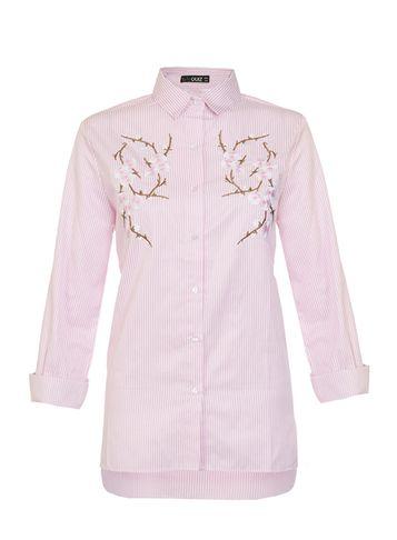 Dorothy Perkins *quiz Pink Stripe Embroidered Shirt