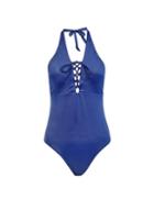Dorothy Perkins *dp Beach Blue Tie Front Swimsuit