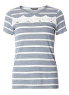 Dorothy Perkins Navy Stripe Lace T-shirt