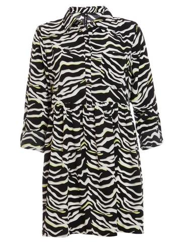 *quiz Black Zebra Print Shirt Dress