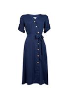 *lily & Franc Navy Button Wrap Dress